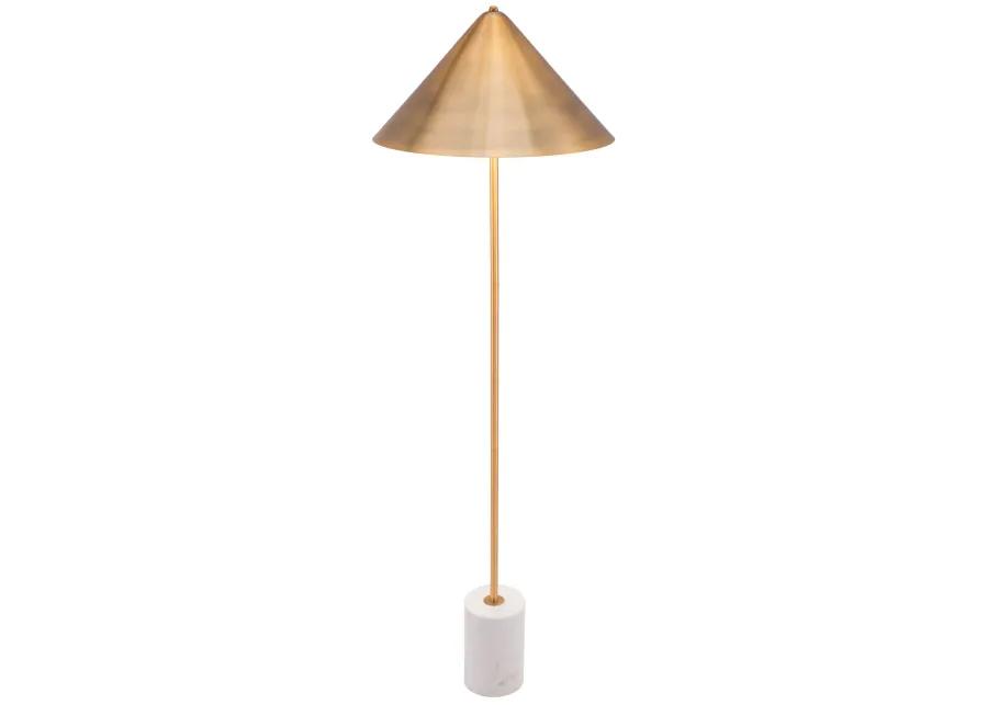 Bianca Floor Lamp Brass & White