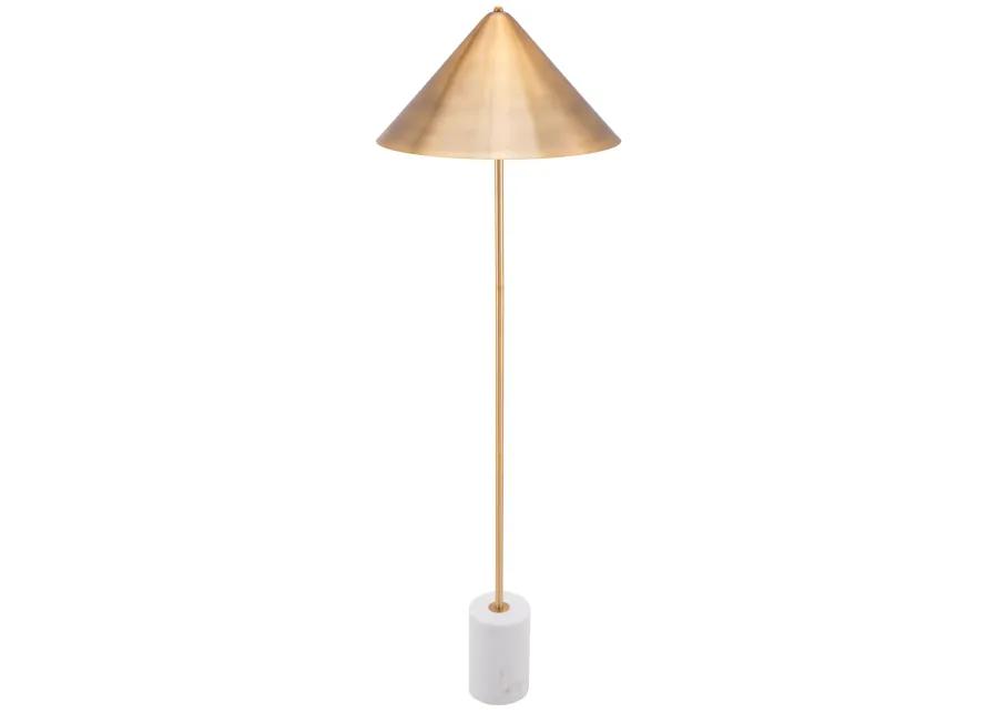 Bianca Floor Lamp Brass & White