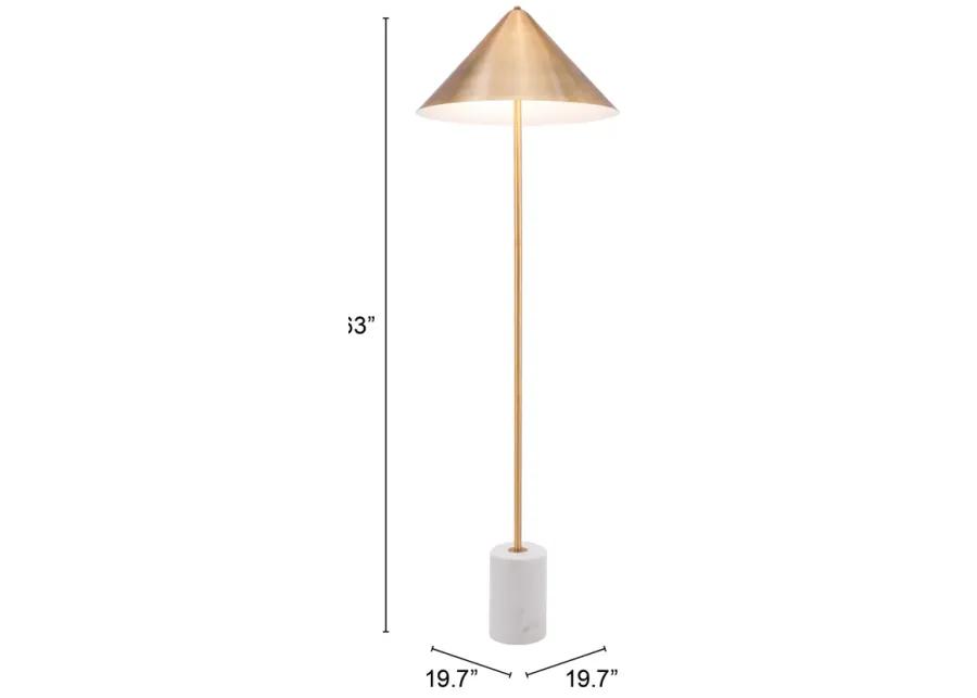 Bianca Floor Lamp Brass & White