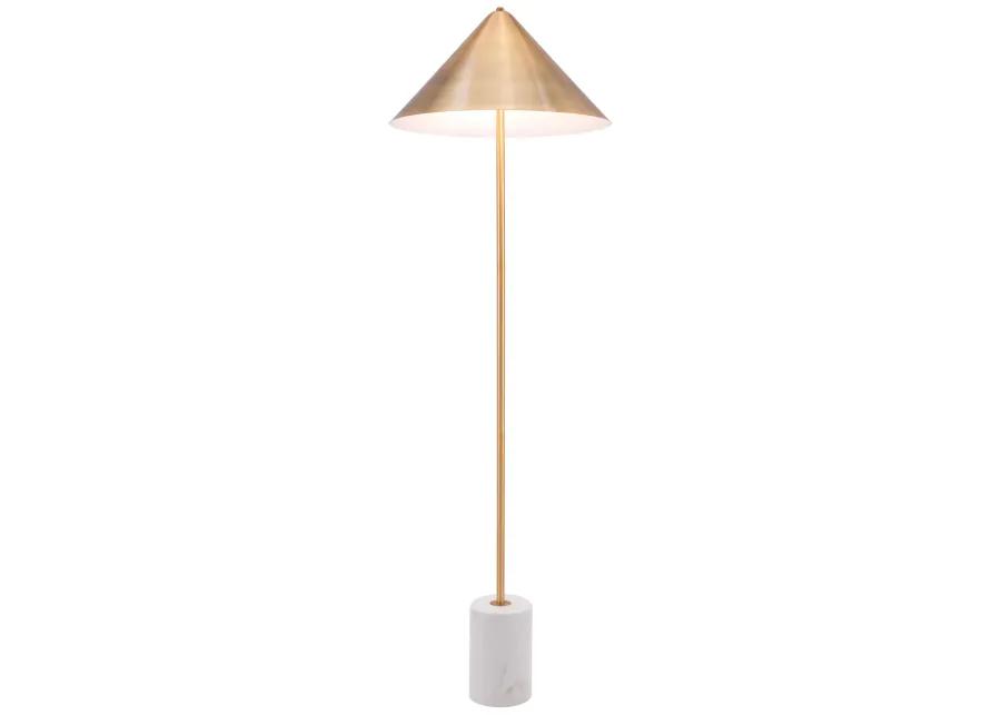 Bianca Floor Lamp Brass & White