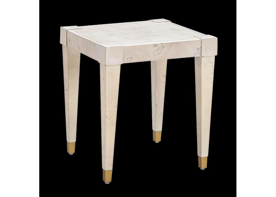 Brandyss White Burl End Table