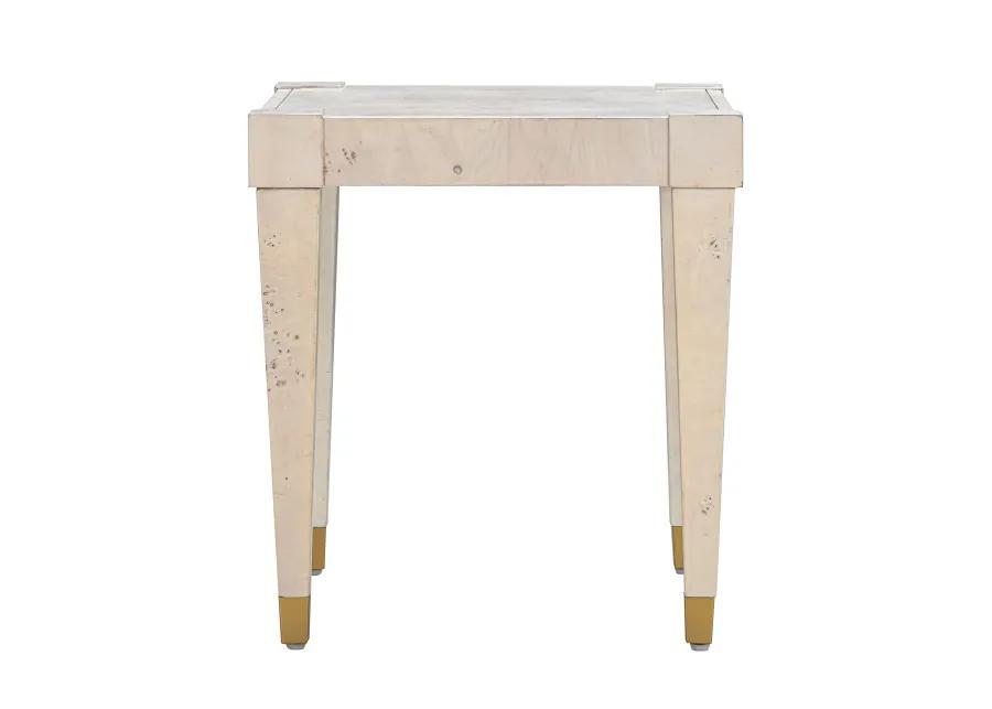 Brandyss White Burl End Table