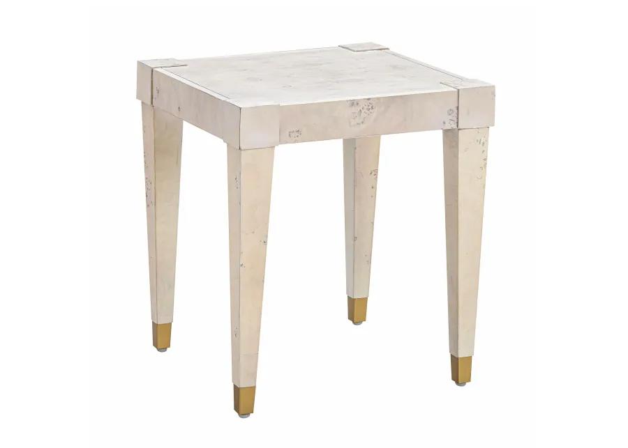 Brandyss White Burl End Table