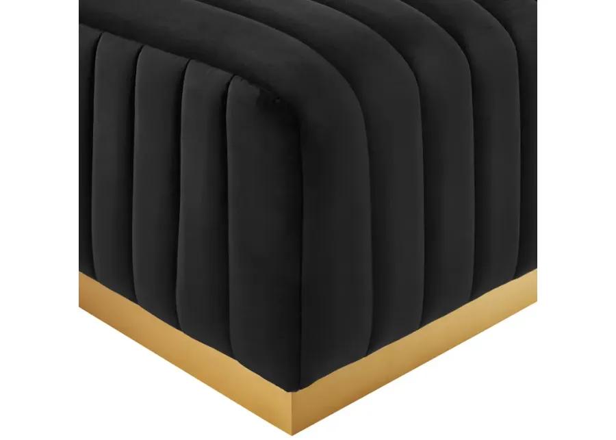 Conjure Channel Tufted Performance Velvet Ottoman