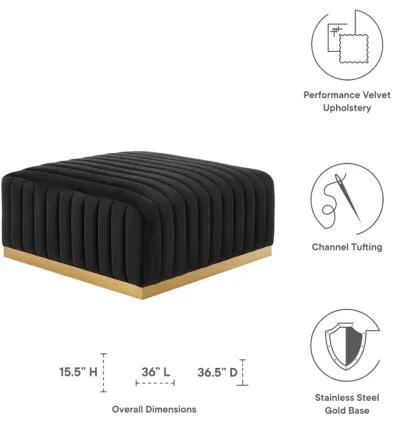 Conjure Channel Tufted Performance Velvet Ottoman