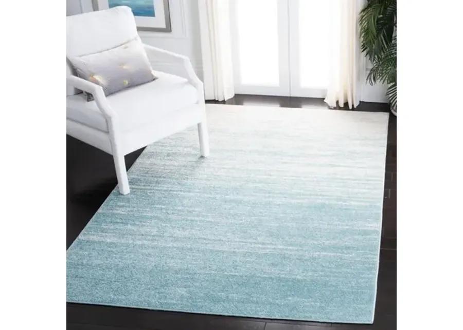 Adirondack Contemporary Aqua / Ivory 3' X 5' Powerloomed Rug