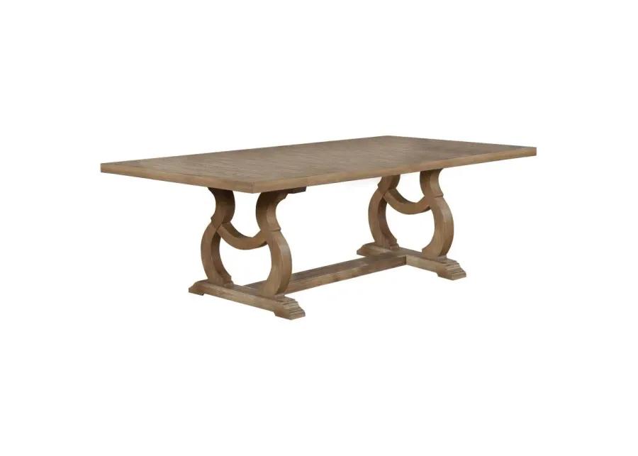 Adeline Trestle Dining Table Barley Brown