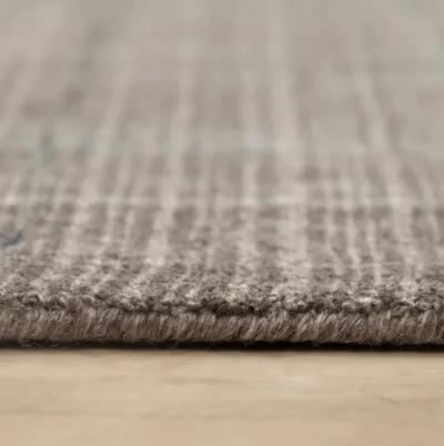 Kiki Brown Solid/Tone on Tone  Wool 7'6" x 9'6" rectangle Rug