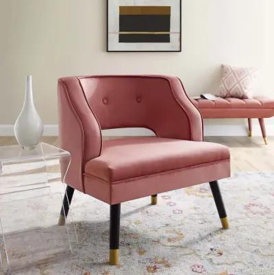 Traipse Button Tufted Open Back Armchair