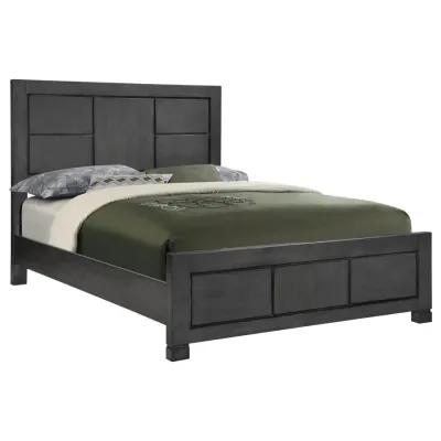 Lorenzo King Rectangular Panel Bed Dark Grey