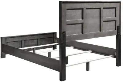 Lorenzo King Rectangular Panel Bed Dark Grey