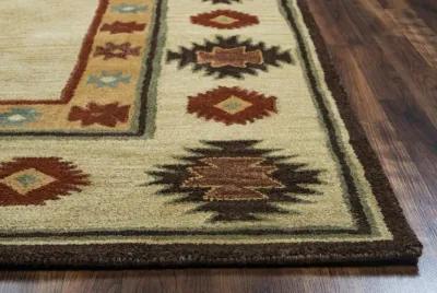 Southwest Beige Southwest/Tribal Wool 8' x 10' Rectangle Rug