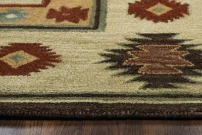 Southwest Beige Southwest/Tribal Wool 8' x 10' Rectangle Rug