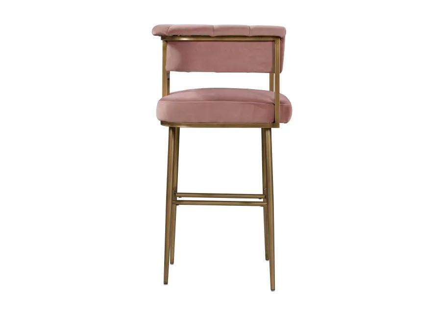 Astrid Blush Velvet Bar Stool