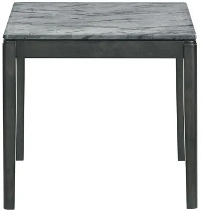 Mozzi Square End Table Faux Grey Marble and Black