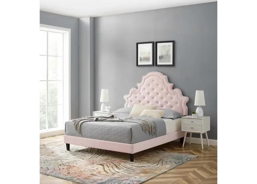 Gwyneth Tufted Performance Velvet Queen Platform Bed