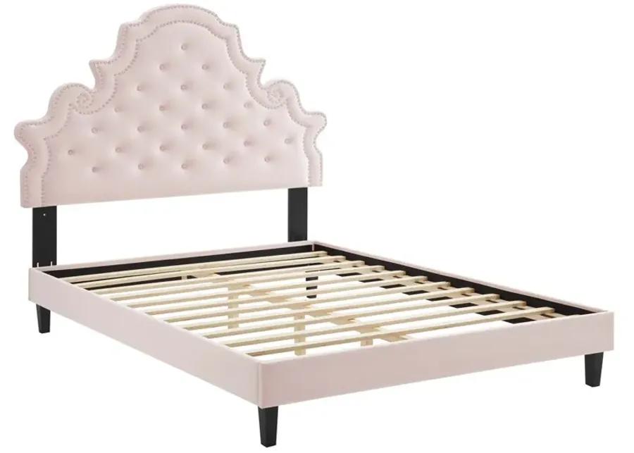 Gwyneth Tufted Performance Velvet Queen Platform Bed