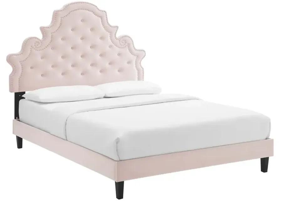 Gwyneth Tufted Performance Velvet Queen Platform Bed