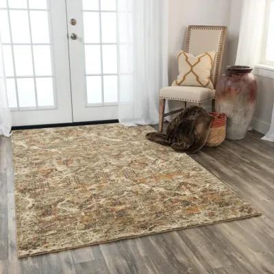 Ovation Brown/Beige distressed/classical N Z wool 9'x12' Rectangle Rug