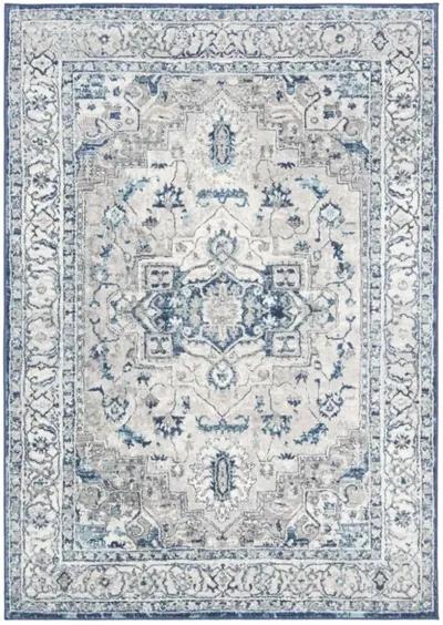 Brentwood 851 Light Grey / Blue 3' X 5' Small Rectangle Powerloomed Rug