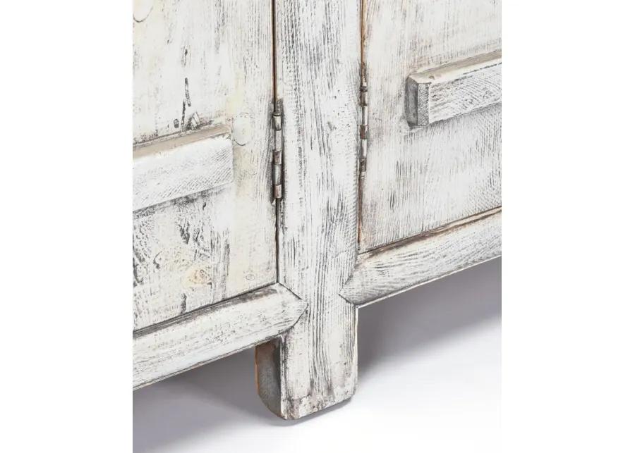 Lagos 74" Reclaimed Pine Wood Antique White Sideboard