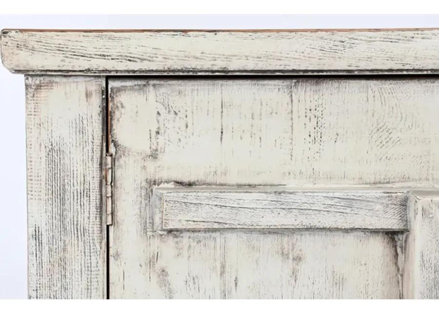 Lagos 74" Reclaimed Pine Wood Antique White Sideboard