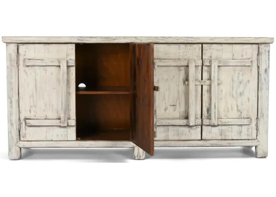 Lagos 74" Reclaimed Pine Wood Antique White Sideboard