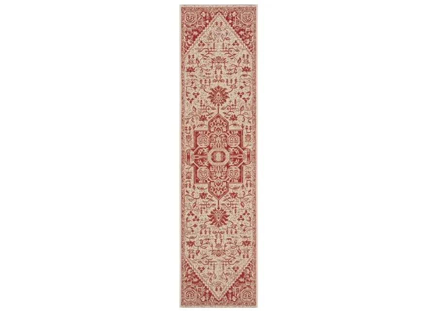 LINDEN 138 Collection LND138Q-28 Red / Creme 2'-2" X 8'