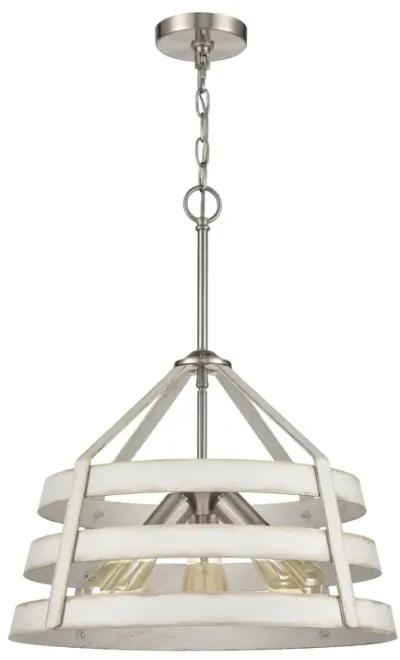 Brigantine 18" Wide 3-Light Chandelier - Satin Nickel