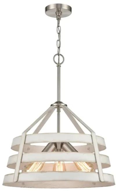 Brigantine 18" Wide 3-Light Chandelier - Satin Nickel