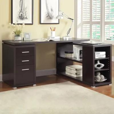 Yvette L-shape Office Desk Cappuccino