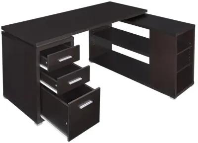 Yvette L-shape Office Desk Cappuccino