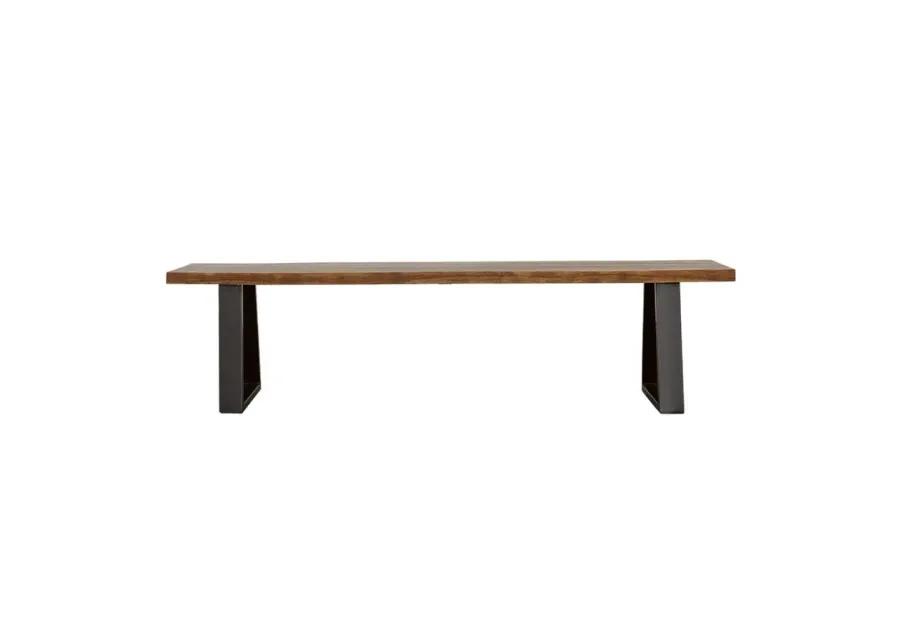 Ditman Live Edge Dining Bench Grey Sheesham and Black