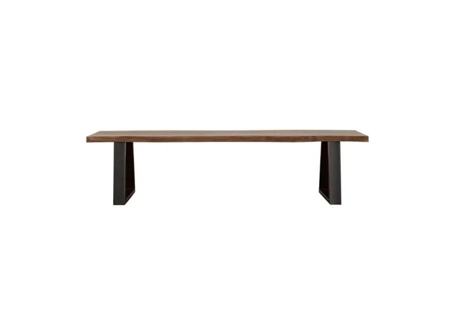 Ditman Live Edge Dining Bench Grey Sheesham and Black