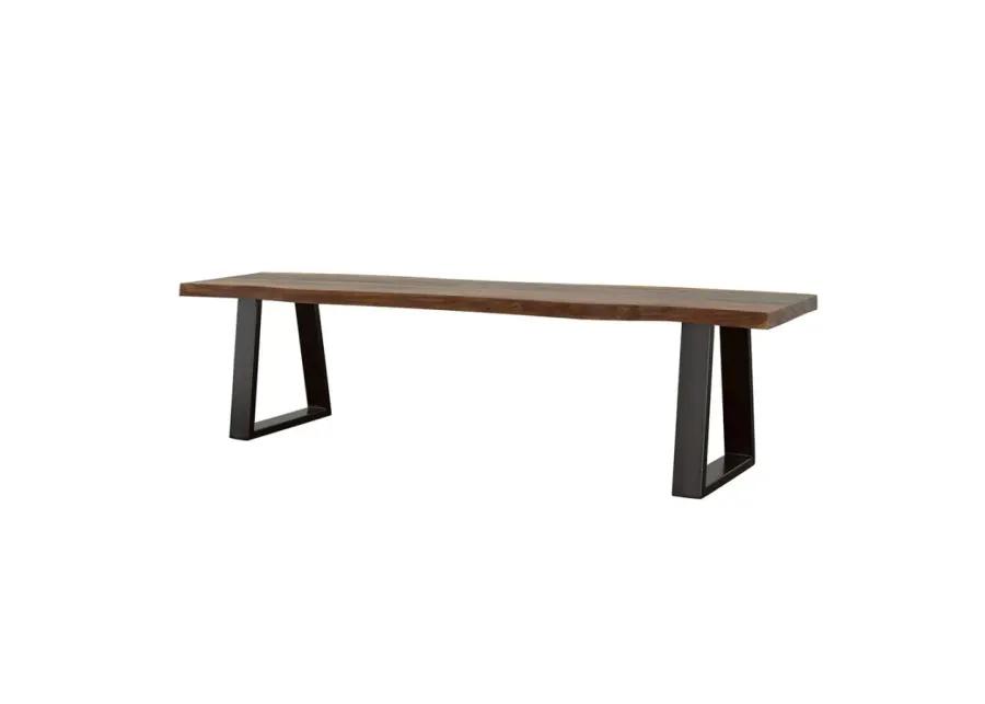 Ditman Live Edge Dining Bench Grey Sheesham and Black