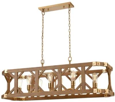 Structure 48" Wide 8-Light Linear Chandelier - Medium Oak