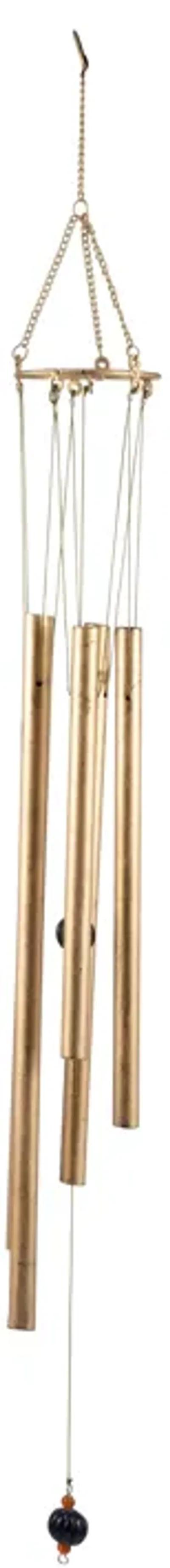 Metal, 34" 5-pipes Windchime, Antique Gold