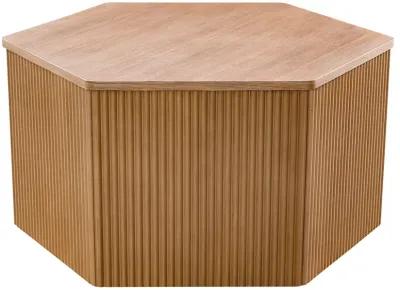 Honey Fluted Hexagon Coffee Table