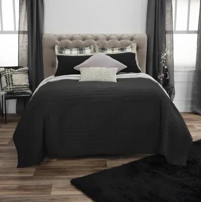 Urban Mesh Black Twin Geometric Black Quilt