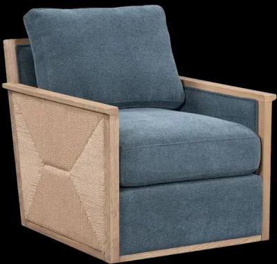 Norman Swivel Accent Chair in Blue