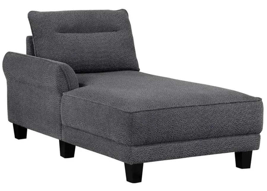 Caspian Upholstered Curved Arms Sectional Sofa Grey