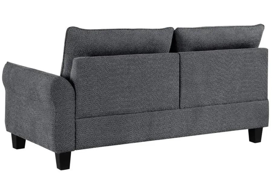 Caspian Upholstered Curved Arms Sectional Sofa Grey