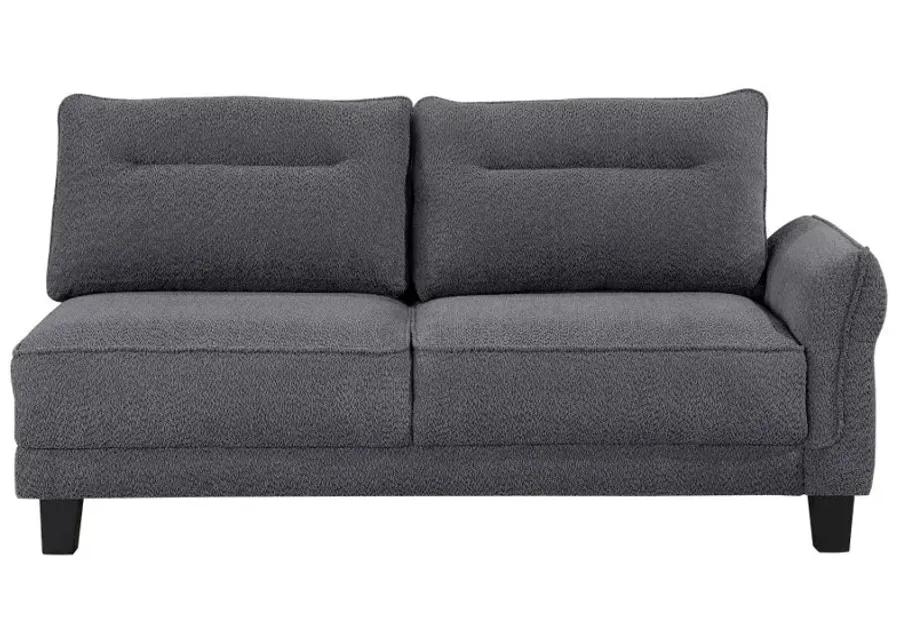 Caspian Upholstered Curved Arms Sectional Sofa Grey