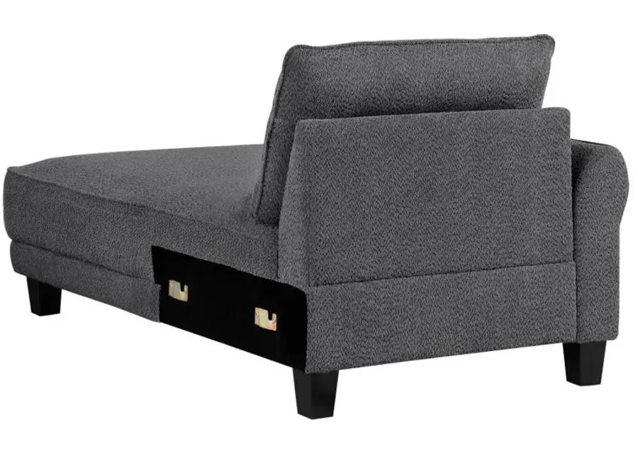 Caspian Upholstered Curved Arms Sectional Sofa Grey