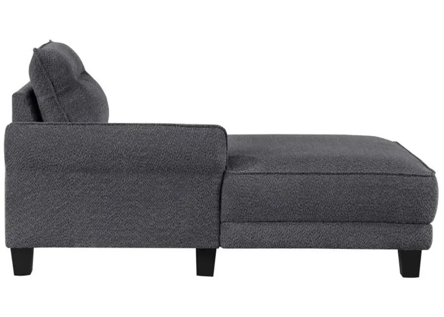 Caspian Upholstered Curved Arms Sectional Sofa Grey