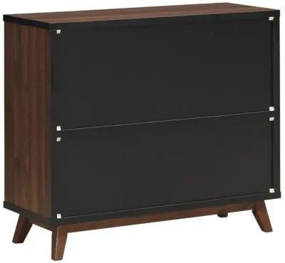 Ezekiel Wine Cabinet with 2 Sliding Doors Walnut and Black