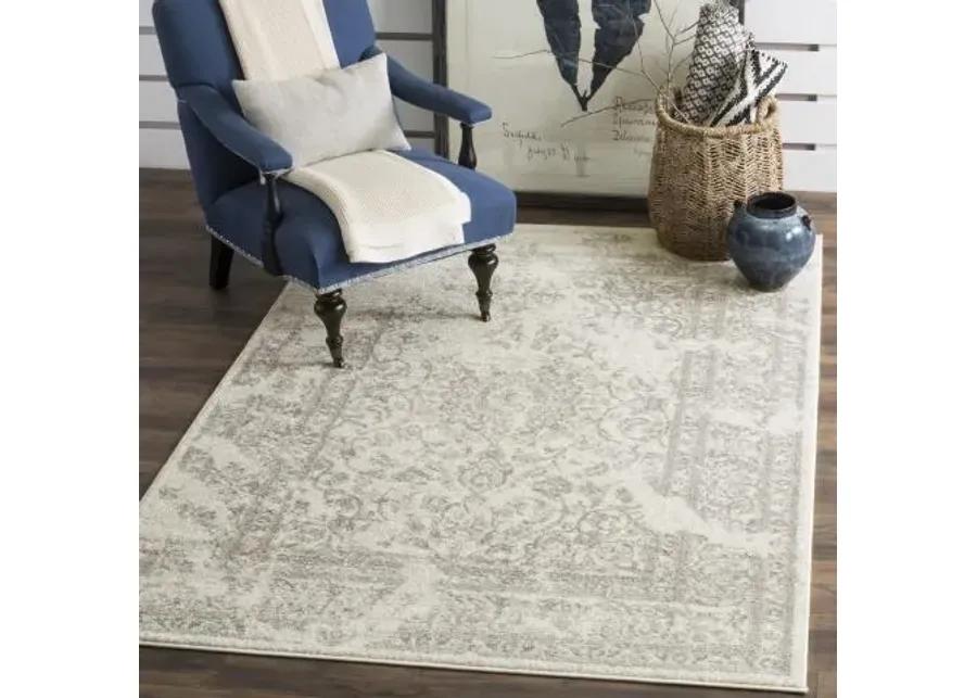 Adirondack Contemporary Ivory / Silver 10' X 10' Square Powerloomed Rug