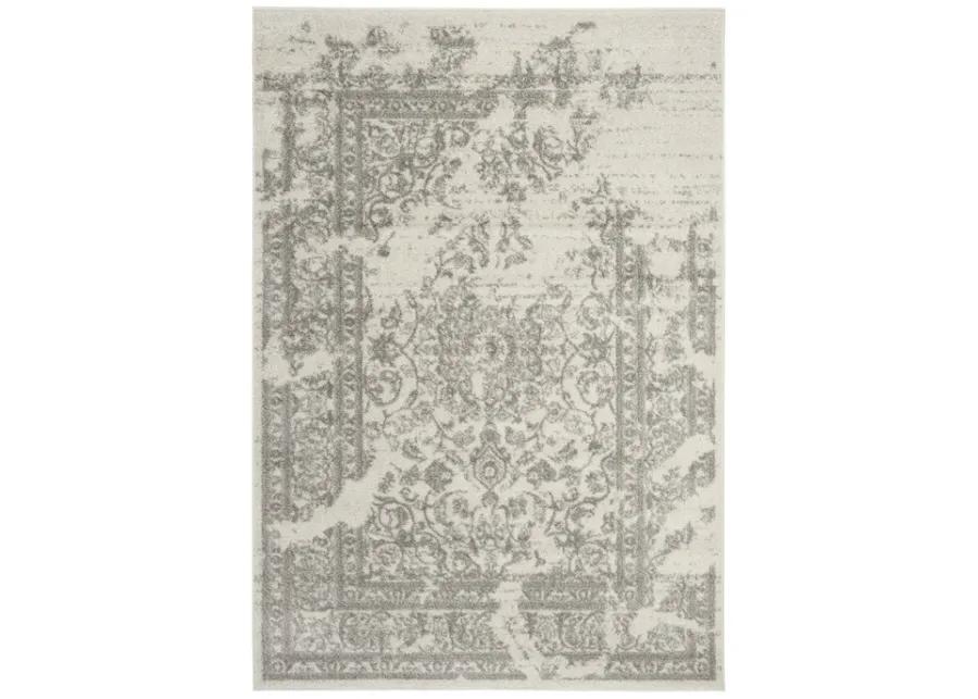 Adirondack Contemporary Ivory / Silver 10' X 10' Square Powerloomed Rug