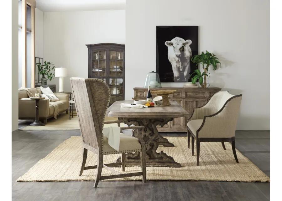 La Grange Le Vieux 86" Pedestal Two Leaf Dining Table 