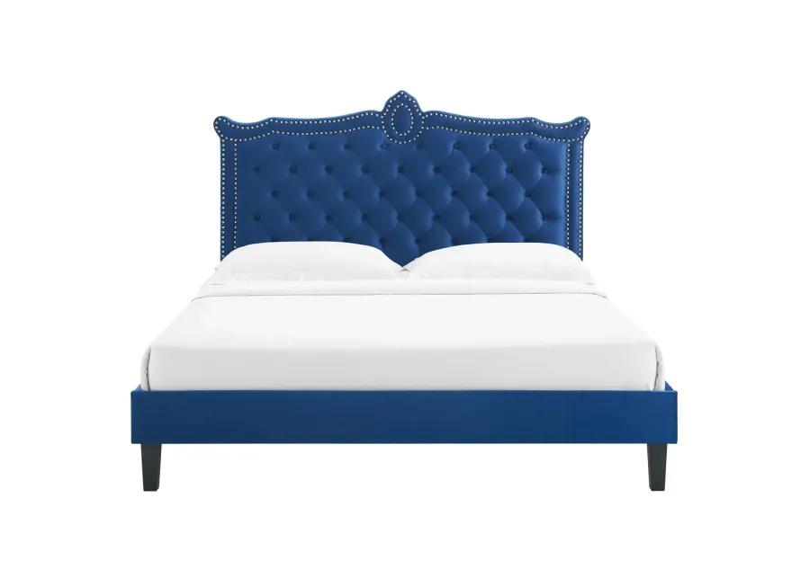 Clara Performance Velvet Queen Platform Bed